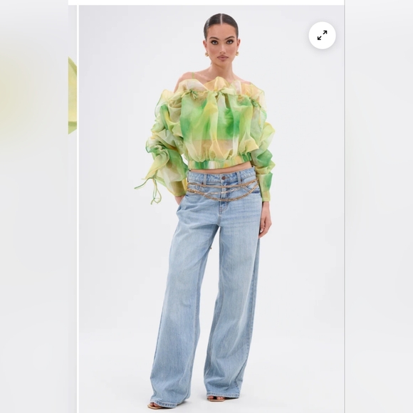 AKIRA LIMONE CHIFFON BLOUSE NWT - Picture 9 of 9